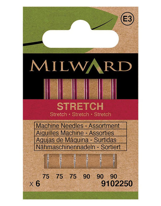 Milward Green Sewing Machine Needles - Stretch Assorted Sizes