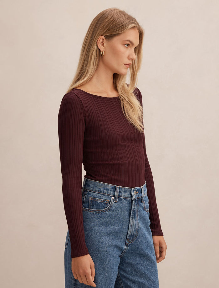 Minka Rib Boat Neck Top Forever New