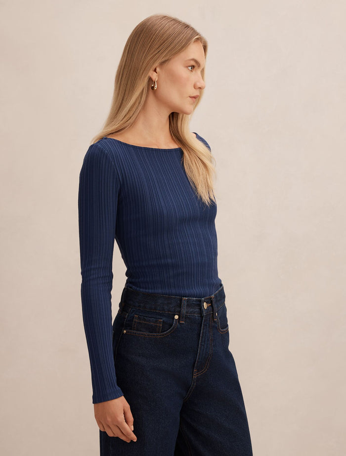 Minka Rib Boat Neck Top Forever New