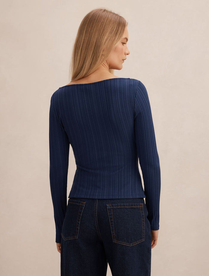 Minka Rib Boat Neck Top Forever New
