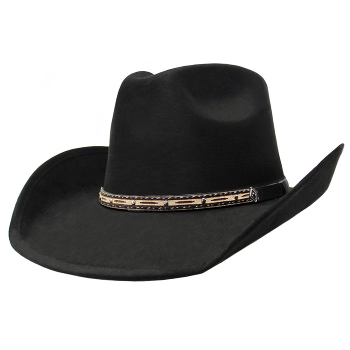 Moksman Charlie Vaquero Suede Cowboy Hat - Black