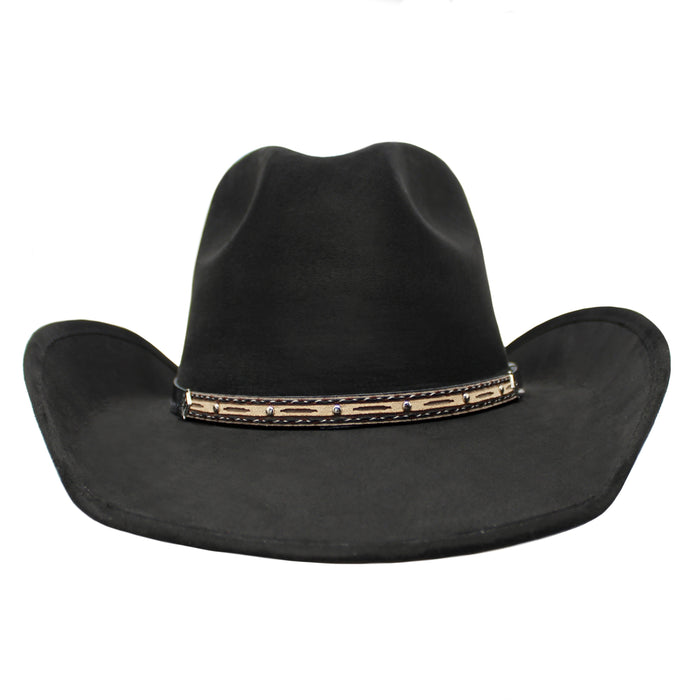 Moksman Charlie Vaquero Suede Cowboy Hat - Black