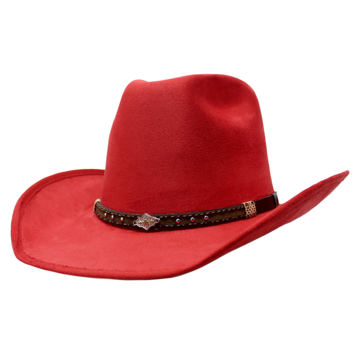 Moksman Charlie Vaquero Suede Cowboy Hat - Red