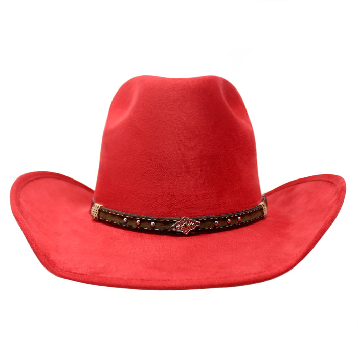 Moksman Charlie Vaquero Suede Cowboy Hat - Red