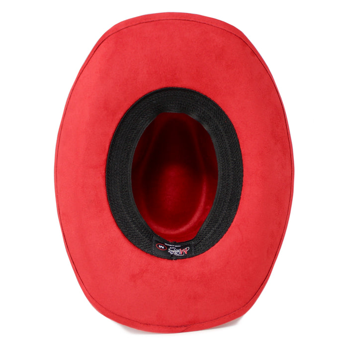 Moksman Charlie Vaquero Suede Cowboy Hat - Red
