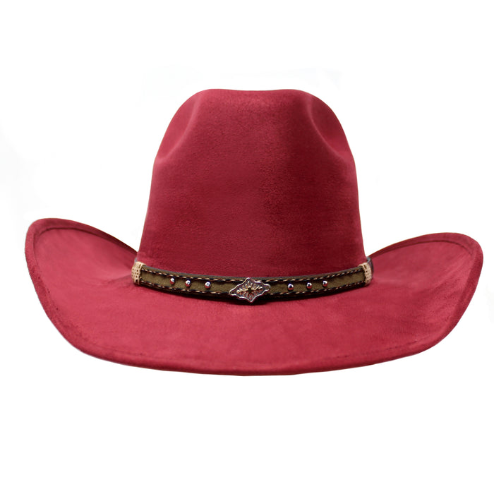 Moksman Charlie Vaquero Suede Hat - Burgundy