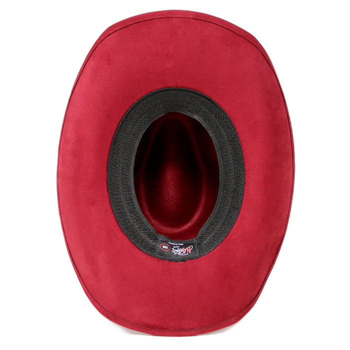 Moksman Charlie Vaquero Suede Hat - Burgundy