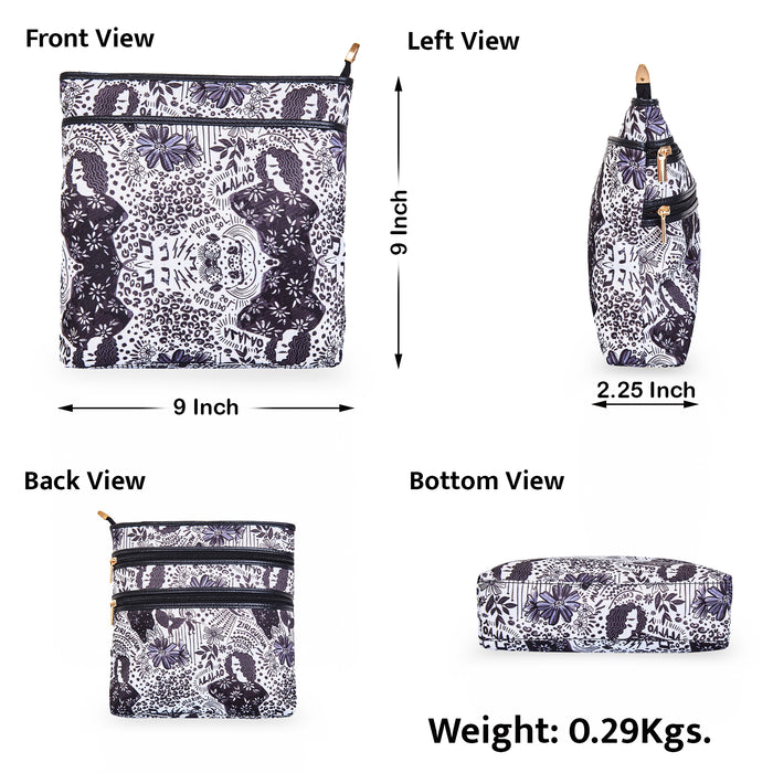 Women's monochrome crossbody sling bag for work, travel, and daily use-infographic image