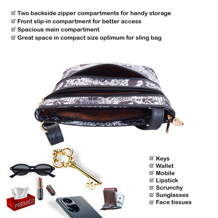 Women's monochrome crossbody sling bag for work, travel, and daily use-feature image