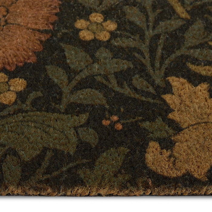 Compton Coir Doormat- made from eco-friendly materials featuring a floral leaf design.