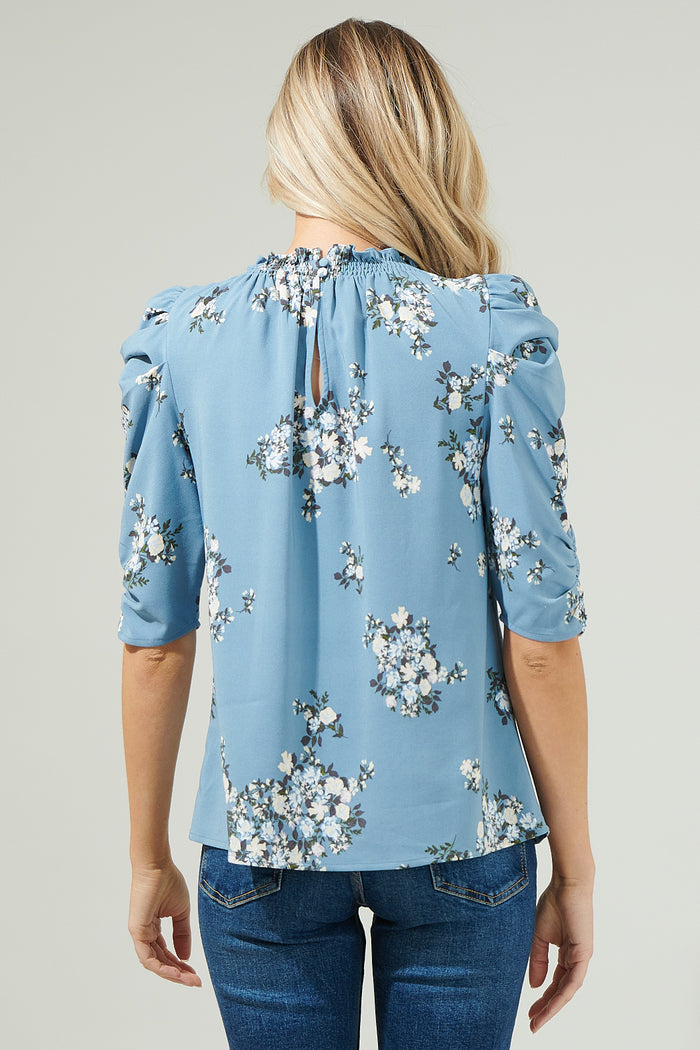 Moxie Floral Drape Sleeve Top