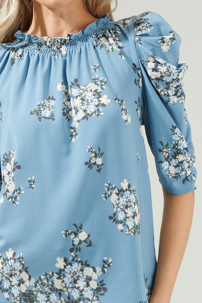 Moxie Floral Drape Sleeve Top