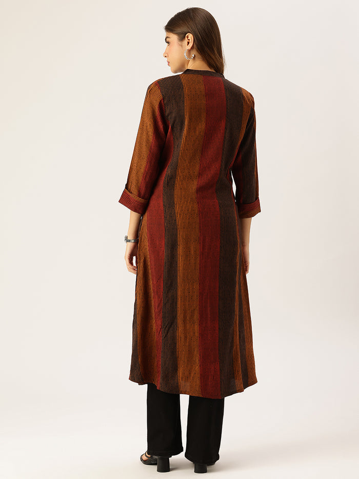 Multi Striped Printed A - Line Kurta