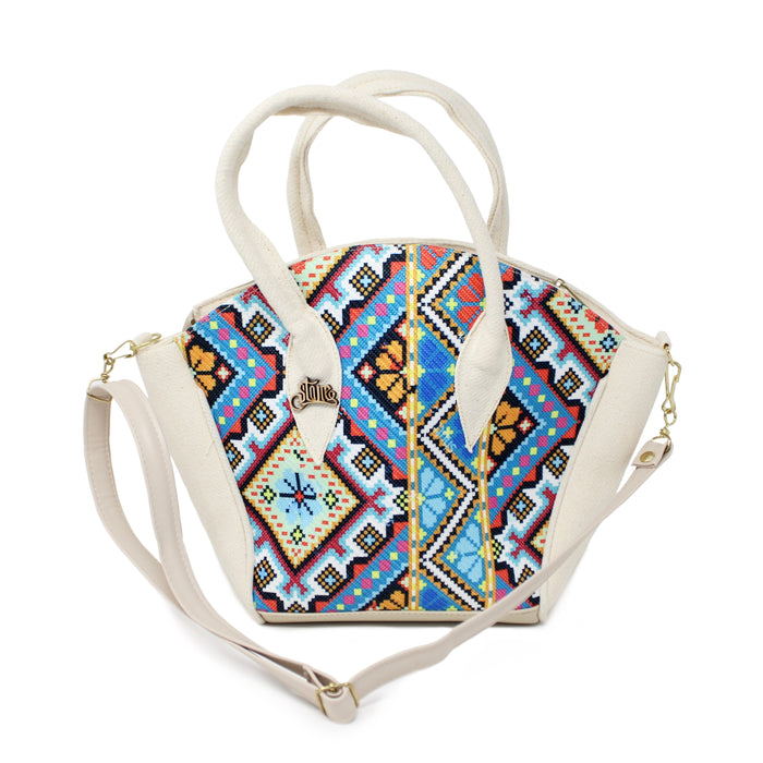 Multicolored Woven Canvas Purse
