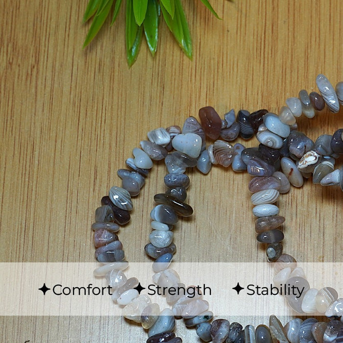 🪨 Natural Botswana Agate Chips Mala
