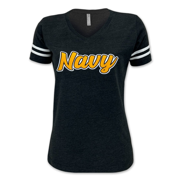 Navy Ladies Script T-Shirt (Smoke)