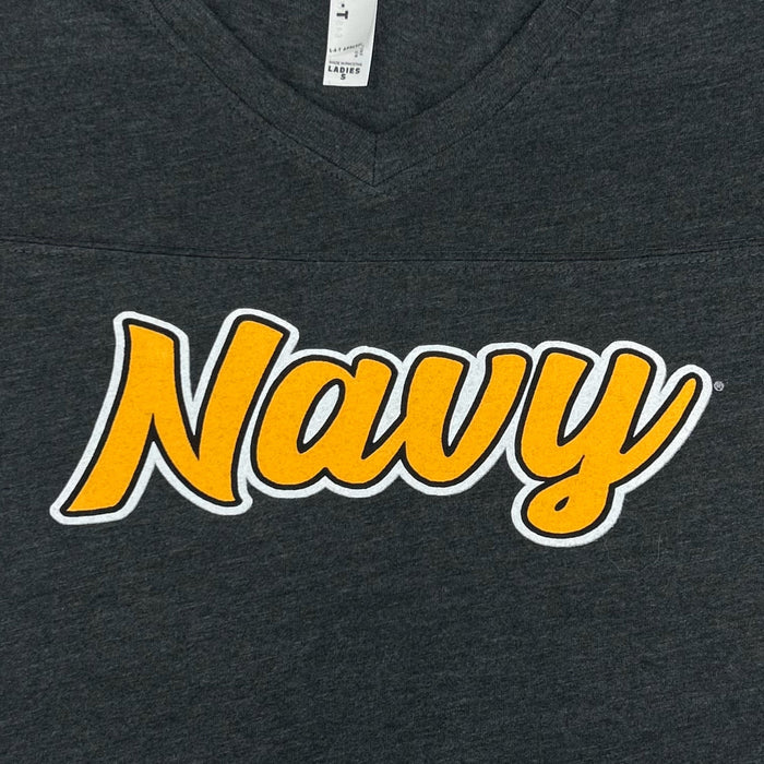 Navy Ladies Script T-Shirt (Smoke)