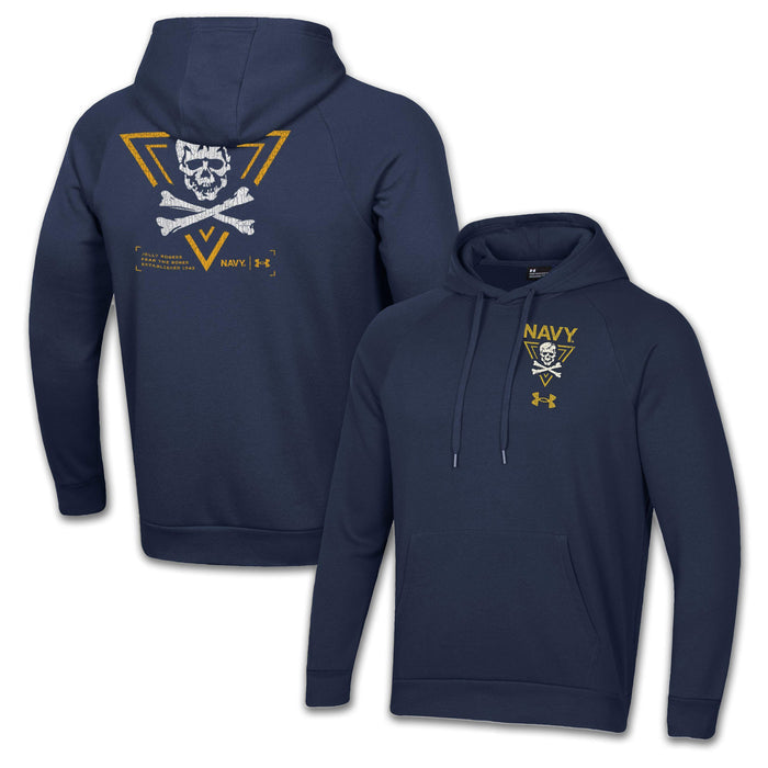 Navy Under Armour 2-Sided Jolly Rogers Fear the Bones Triangle Fleece Hood (Navy)