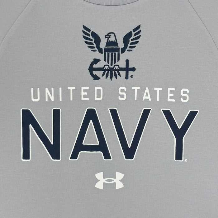 Navy Under Armour Gameday Icon Double Knit Fleece Crew (Grey)