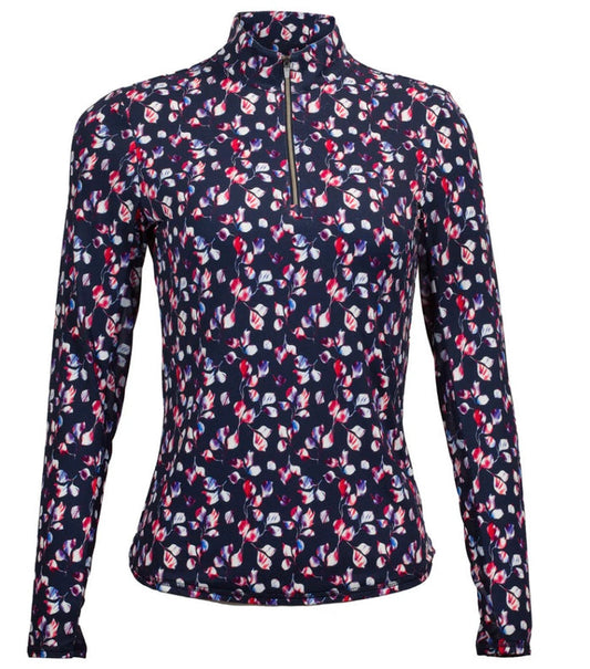 New Adair Navy, Red & Purple Print Women's Golf Pullover Size M MSP$98