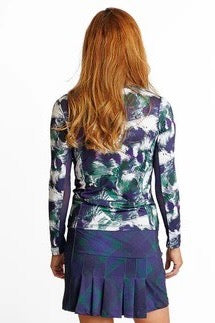 New Amy Sport Katelyn Dark Watch Abstract Long Sleeve Golf Top MSP$144