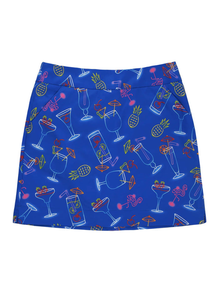 New Loudmouth Blue Neon Cocktails Golf Skort Size 2 MSp$
