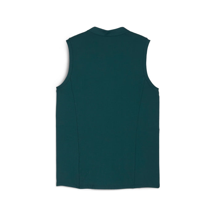 New Puma Women's Aerlon Mock Sleeveless Golf Polo- Green Terrain MSP$60