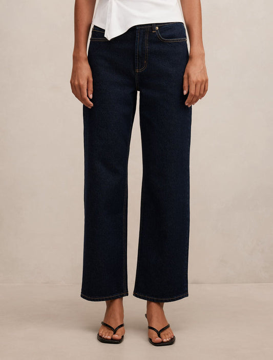Nicki Mid-Rise Straight Jeans Dark Indigo Forever New