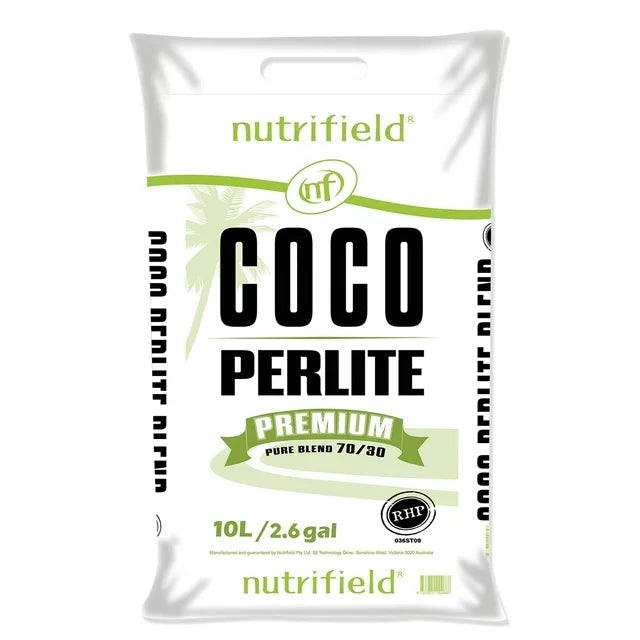 Nutrifield RHP Certified 70/30 Coco Perlite Blend (10L) Hydroponic Substrate 2.6 gal