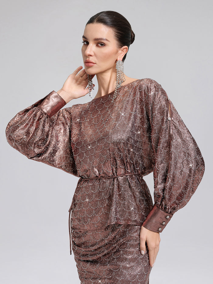 Off-Shoulder Rhinestone Top