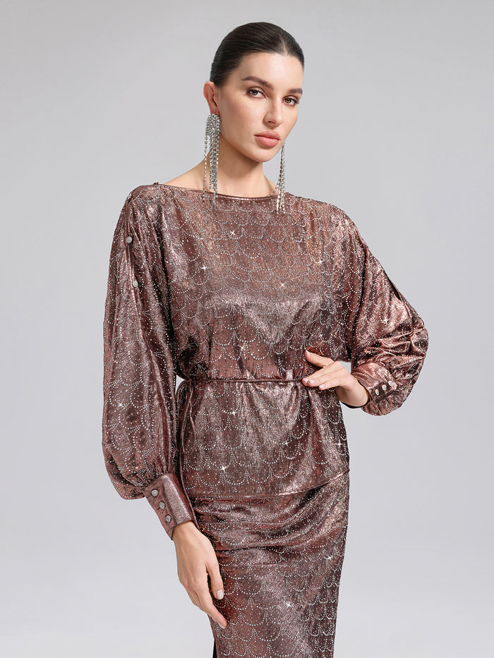 Off-Shoulder Rhinestone Top