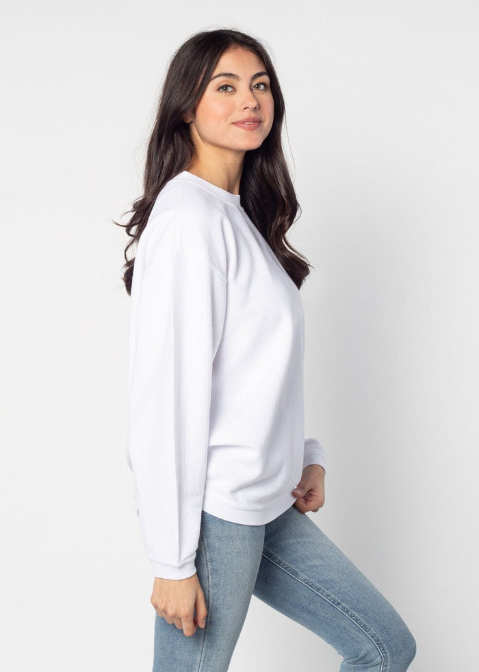Oklahoma Sooners Women's Clubhouse Original Corded Crew in White