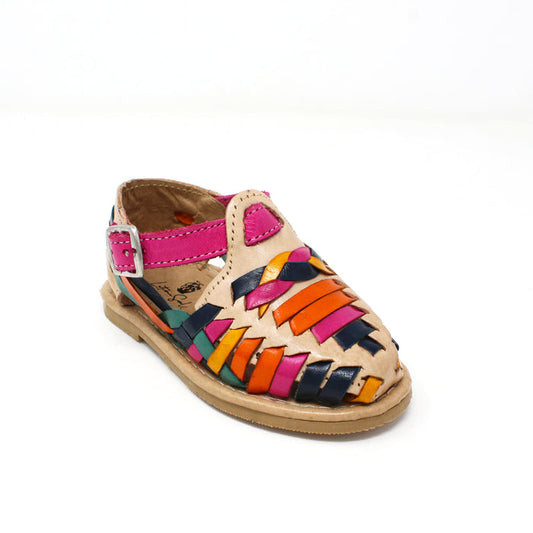 "Olivia" Girl's Colorful Huaraches - Light / Multicolor