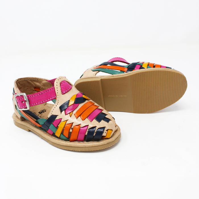 "Olivia" Girl's Colorful Huaraches - Light / Multicolor