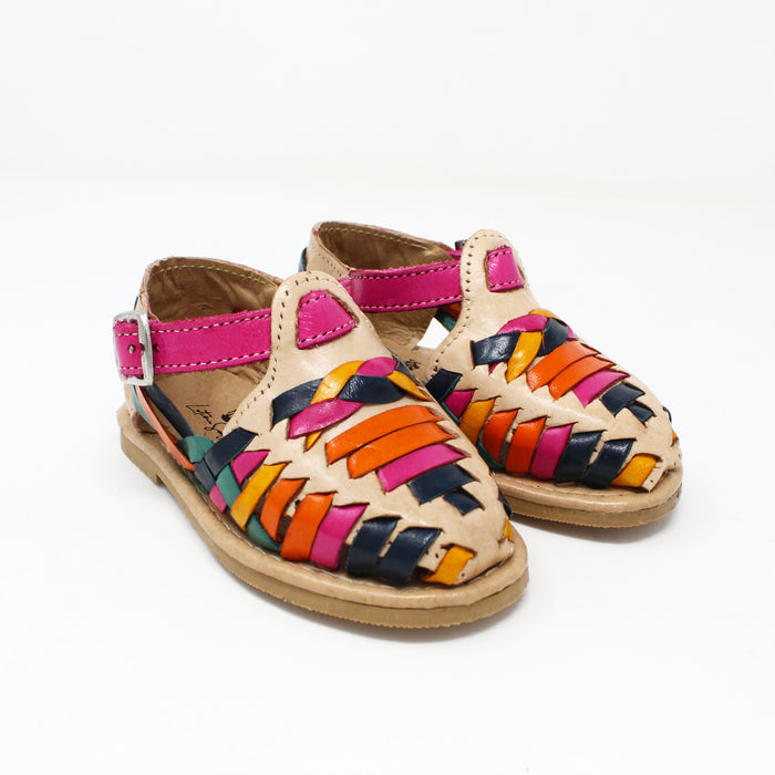 "Olivia" Girl's Colorful Huaraches - Light / Multicolor