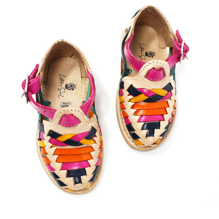 "Olivia" Girl's Colorful Huaraches - Light / Multicolor
