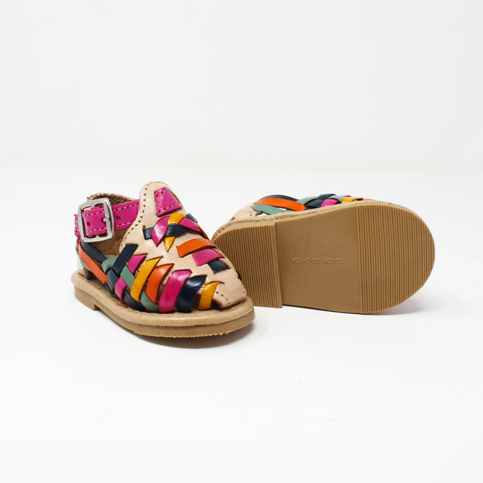 "Olivia" Girl's Colorful Huaraches - Light / Multicolor