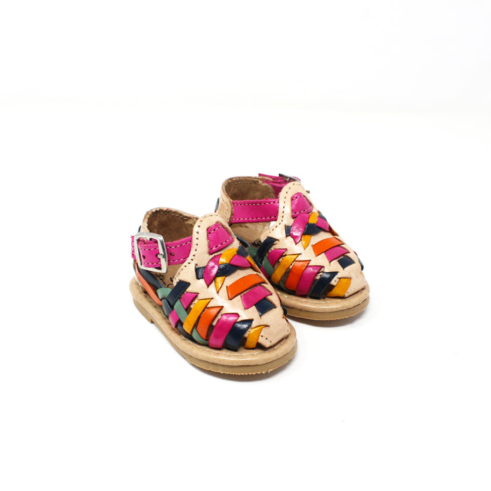 "Olivia" Girl's Colorful Huaraches - Light / Multicolor