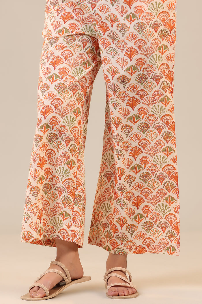 Orange Bird of Paradise Cotton Three Piece Set