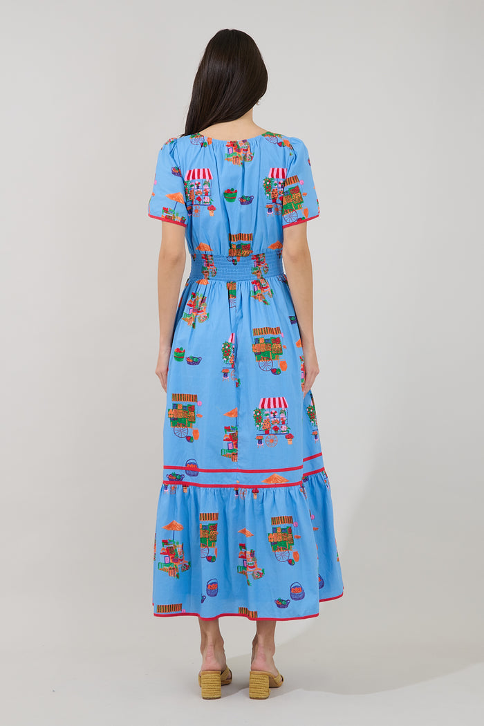 Ordy Smocked Midi Dress Flower Mart