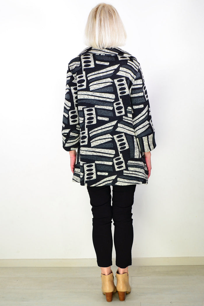 Oversized Collar Winter Fleece Grey Tunic Top