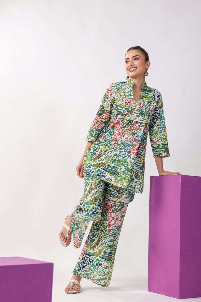 Paint Strokes on Cotton Co-ord Set