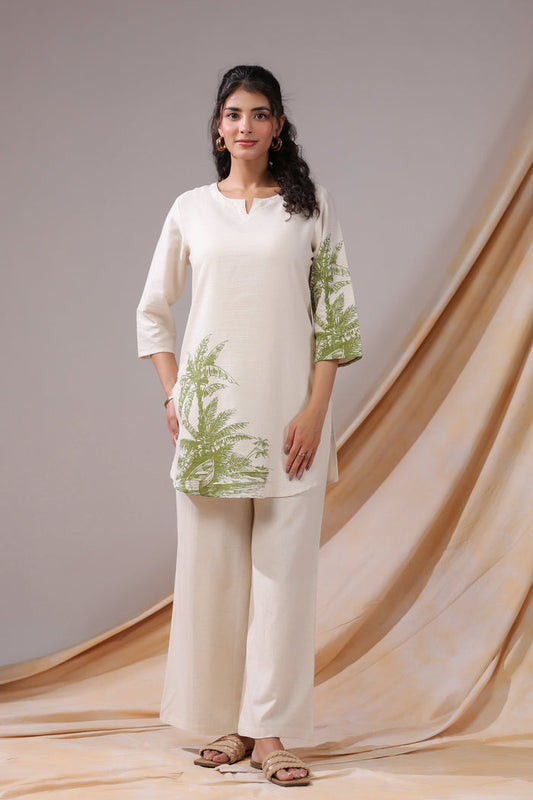Palm Shore Printed Cotton Flex Co-ord Set