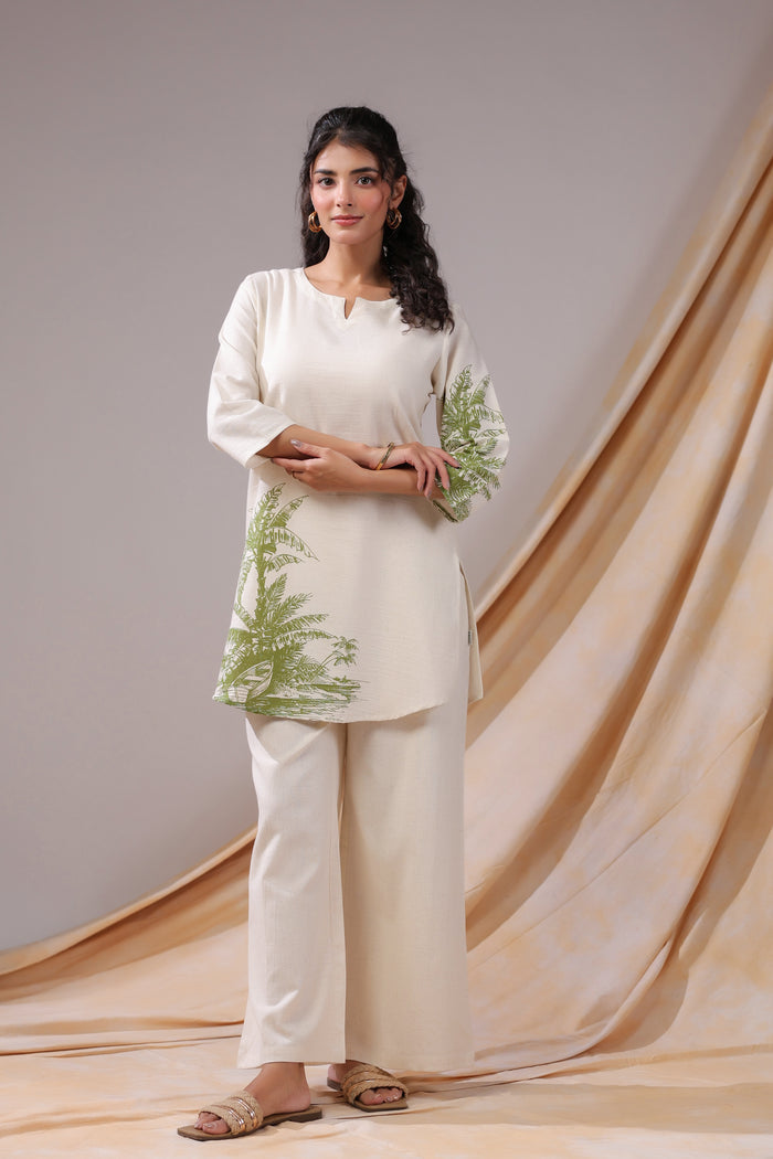 Palm Shore Printed Cotton Flex Co-ord Set