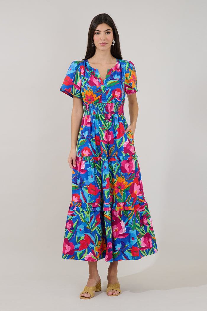 Palmer Poplin Tiered Maxi Dress Naima Floral
