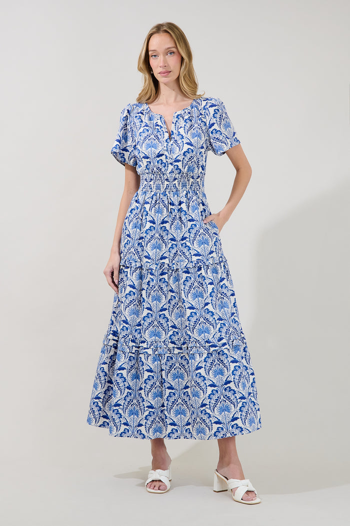 Palmer Poplin Tiered Maxi Dress Renisa Floral