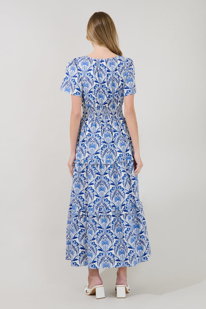 Palmer Poplin Tiered Maxi Dress Renisa Floral