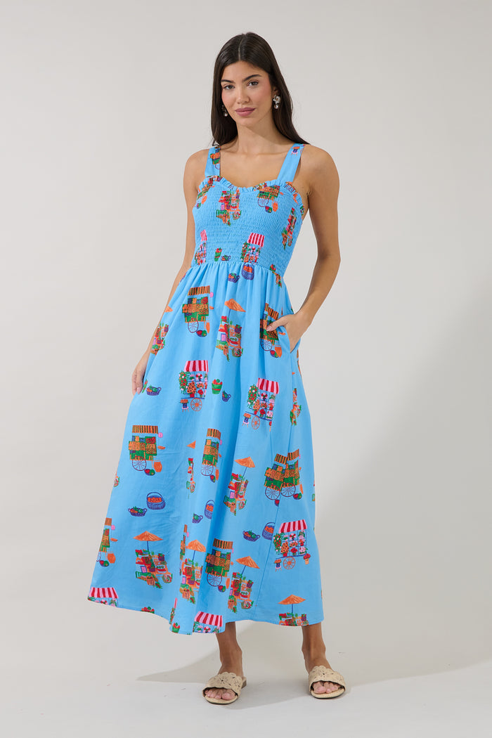 Panola Smocked Maxi Dress Flower Mart