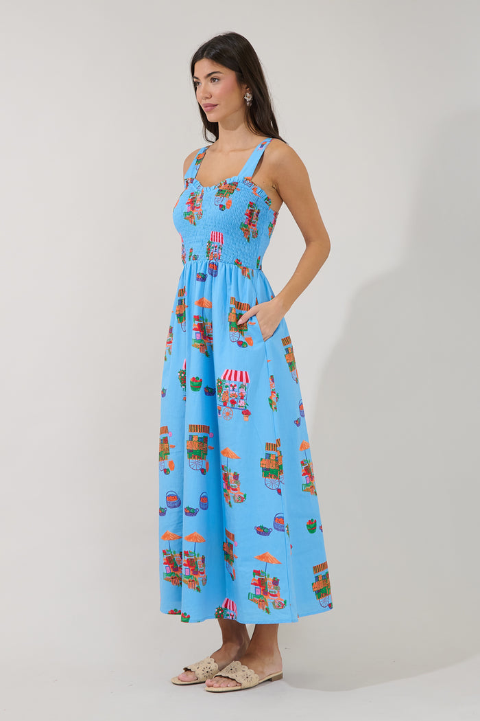 Panola Smocked Maxi Dress Flower Mart