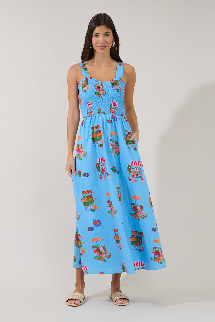 Panola Smocked Maxi Dress Flower Mart